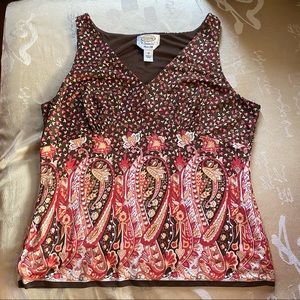 Vintage Floral Paisley Silk Top
